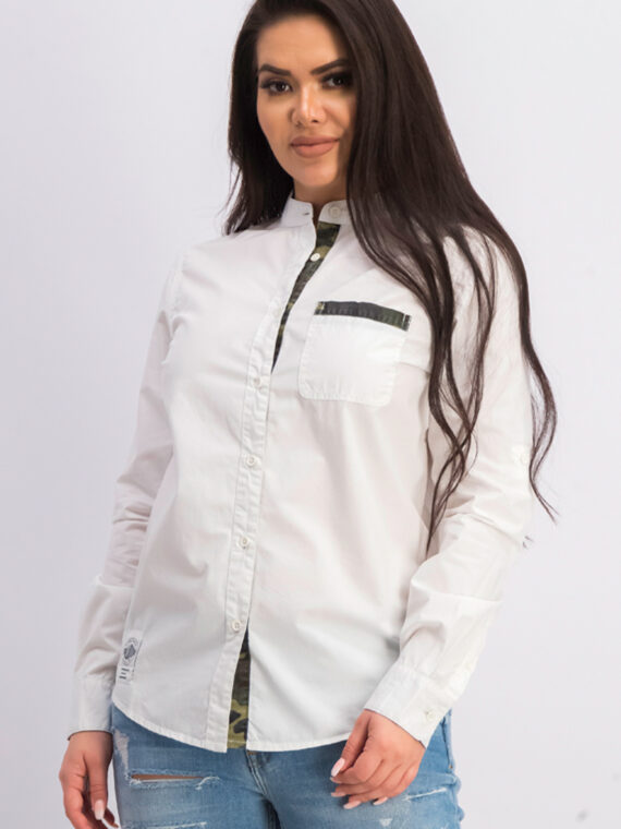 Womens Long Sleeve Casual Shirt White