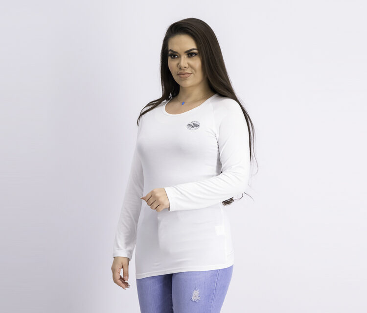Womens Long Sleeve Slim T-Shirt White