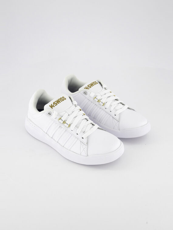 Womens Medium Pershing Court Light CMF Shoes White/Gold