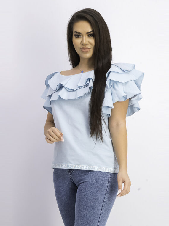 Womens Off the Shoulder Top Turquoise