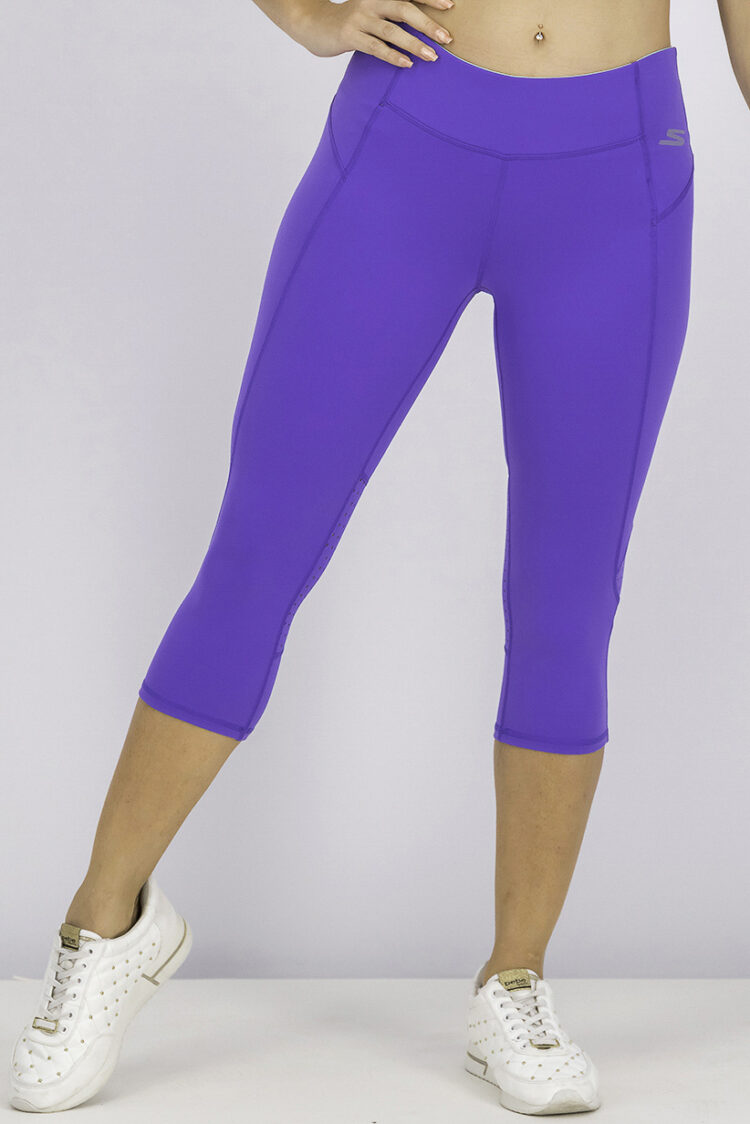 Womens Performance Capri Leggings Purple