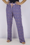 Womens Pull-On Drawstring Pants Teal/Pink
