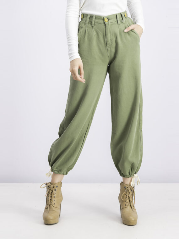 Womens Pull Out Harem Pants Olive