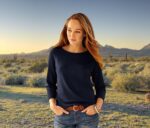 Womens Pullover Fine Knit Navy Blue