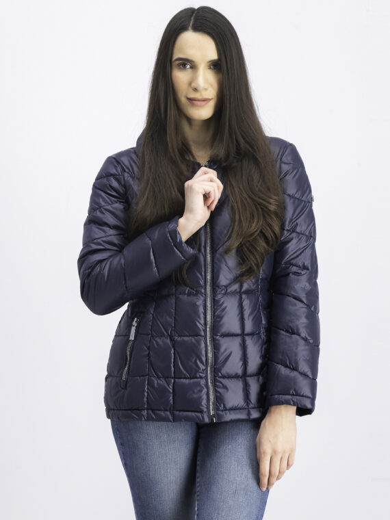Womens Quilted Insulated Coat Blue