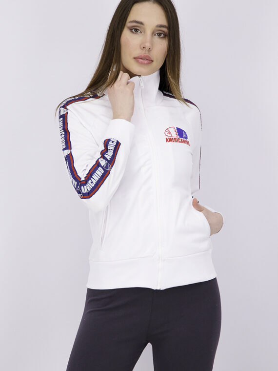 Womens Regular Fit Brand Logo Jacket Optical White