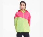 Womens Run Graphic Hooded Jacket Fizzy Yellow/Luminous Pink