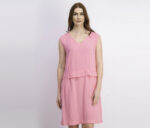 Womens Sleeveless Plain Dress Pink