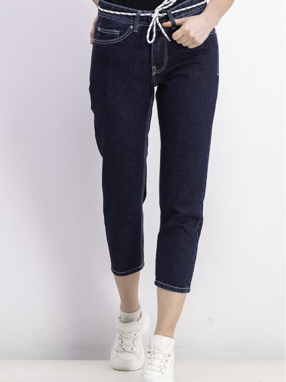 Womens Slim Cropped Fit Jeans Blue