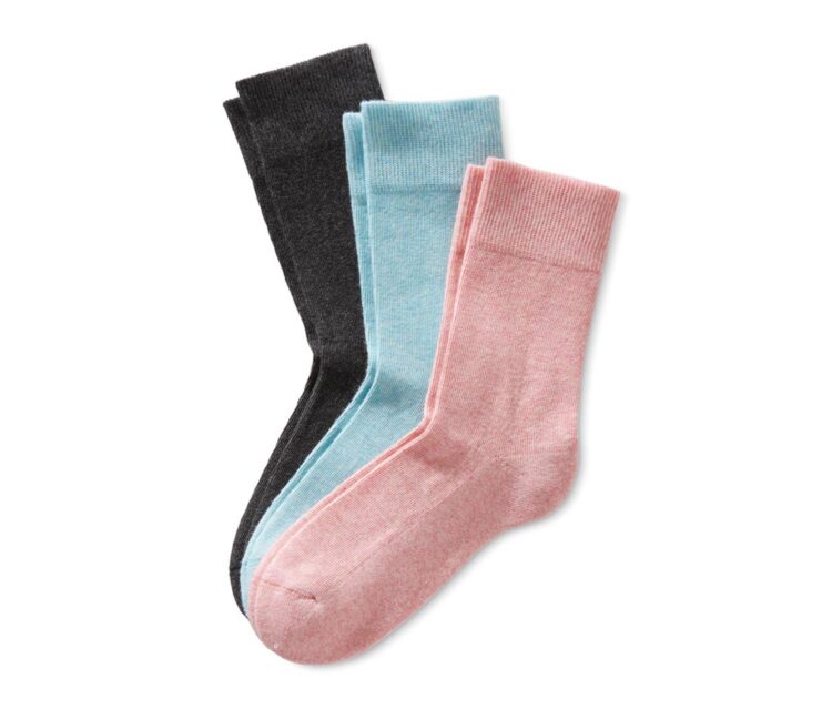 Womens Socks Set of 3 Anthracite/Light Blue/Pink