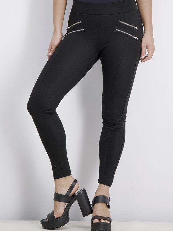 Womens Zipper Detail Leggings Black