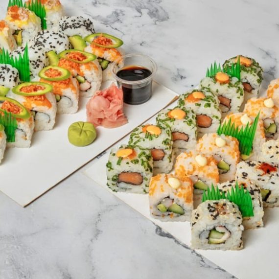 Choice Of Any Sushi Roll With Soft Drink At Ichikura JAPANESE Shop Online at Special Price from Oman Mega Deals
