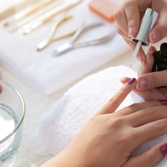 Get Classic Or Gelish Manicure & Pedicure W/W/O Hair Wash & Blow-Dry NAILS Shop Online at Special Price from Oman Mega Deals