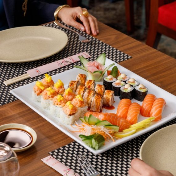 Sushi Set Menu With A Beverage At Keway Mai @ 4* City Seasons Al Hamra JAPANESE Shop Online at Special Price from Oman Mega Deals