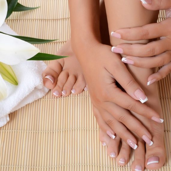 Classic Or Gelish Mani-Pedi, Classic Mani-Pedi With Threading And More NAILS Shop Online at Special Price from Oman Mega Deals