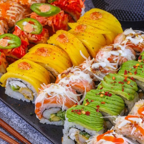 Satisfy Your Cravings With Unlimited Sushi For A Child Or 4 Adults JAPANESE Shop Online at Special Price from Oman Mega Deals