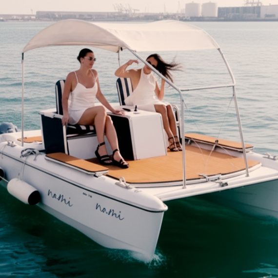 Explore 15 Or 30-Minute Luxury E-Catamaran Tour For 2 Or 4 People WATER SPORTS Shop Online at Special Price from Oman Mega Deals