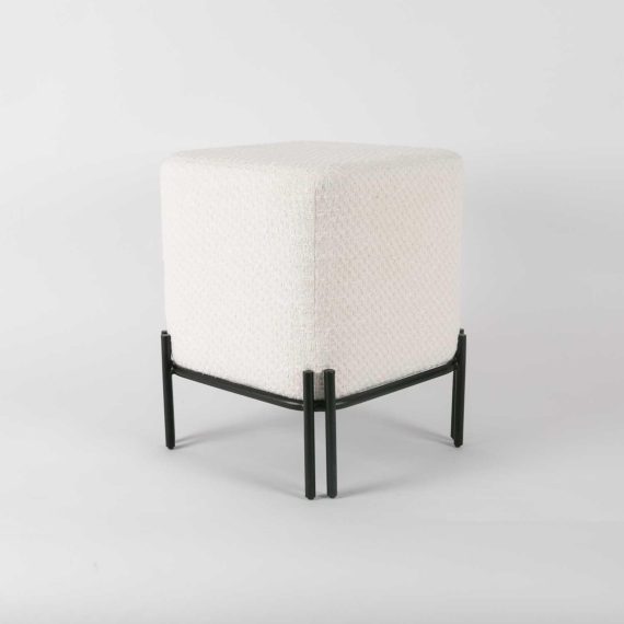 Cubic Stool – White/Black chairs  benches chairs benches Shop Online at Special Price from Oman Mega Deals