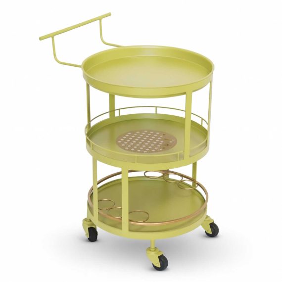 Round serving trolley from rattan trays Furniture & Decor Shop Online at Special Price from Oman Mega Deals