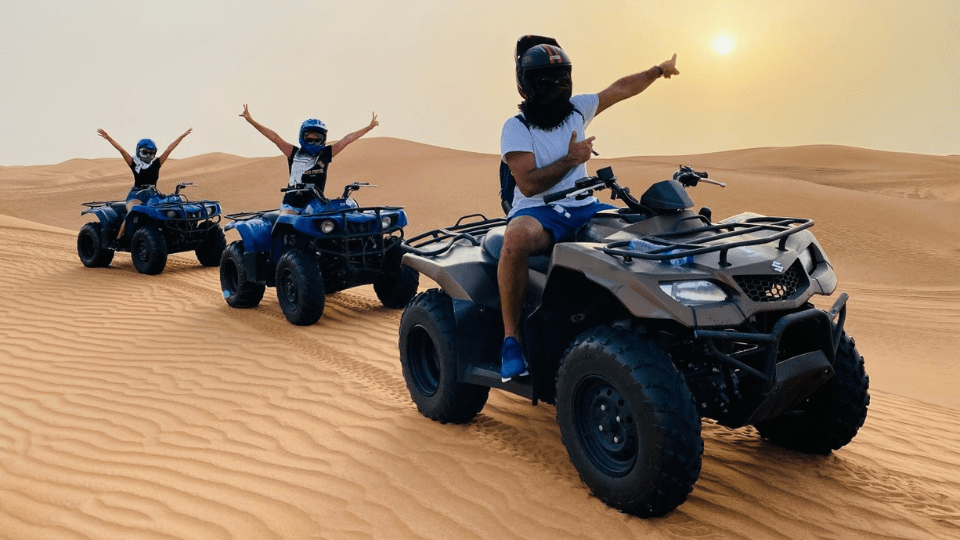 Dubai: Quad Bike Safari, Camel Ride and Refreshments - Desert safaris Dubai: Quad Bike Safari, Camel Ride and Refreshments - Desert safaris OmanMegaDeals.com