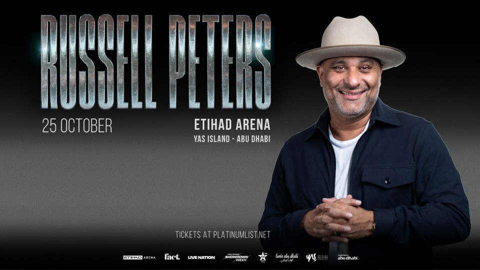 Live Nation Middle East Presents Russell Peters at Etihad Arena in Abu Dhabi - Comedy Events Live Nation Middle East Presents Russell Peters at Etihad Arena in Abu Dhabi - Comedy Events OmanMegaDeals.com