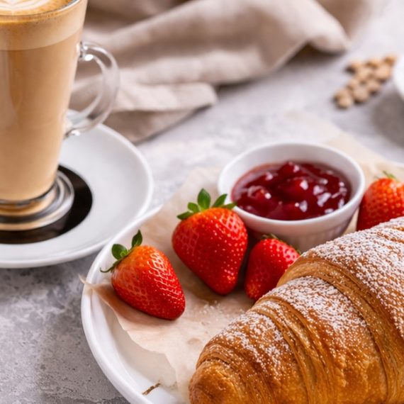 Choice Of Hot Or Cold Drink + Fresh Bakery Or Pastry RESTAURANT Shop Online at Special Price from Oman Mega Deals