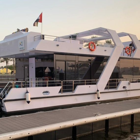 Dubai Canal Dinner Cruise With House Or Soft Beverages On Luxury Boat EXPERIENCE RESTAURANTS Shop Online at Special Price from Oman Mega Deals