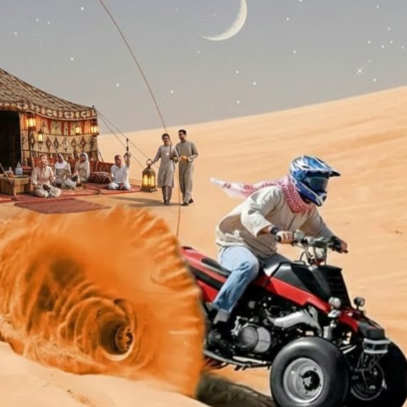 Vip Desert Safari & 30-min Quad Bike (home/Hotel Pickup) For 1, 2 Or 6 MOTOR SPORTS Shop Online at Special Price from Oman Mega Deals