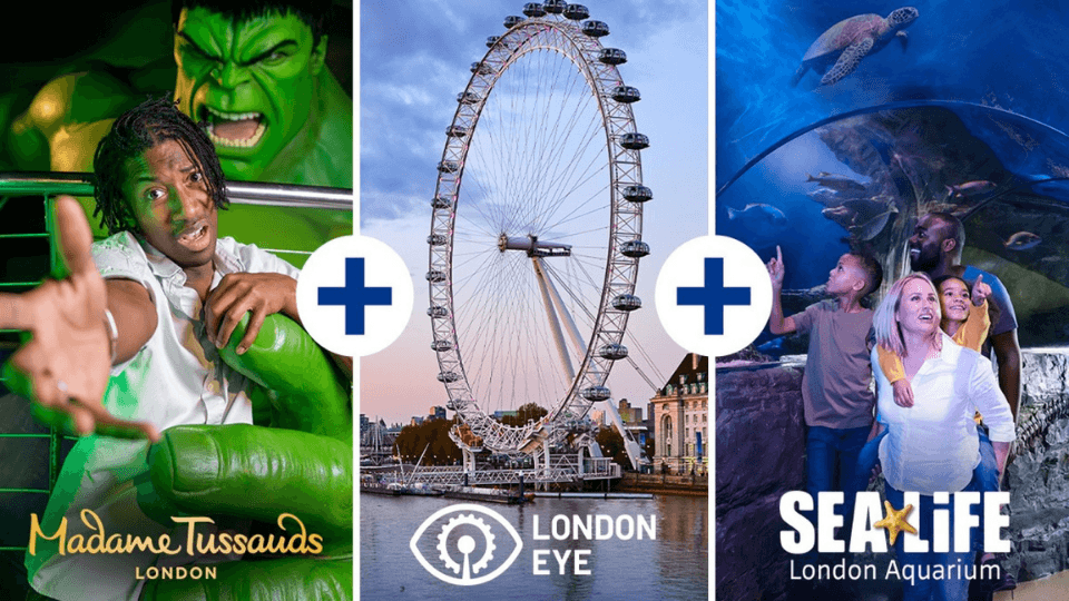 London Eye, Madame Tussauds & SEA LIFE London - 3 way ticket - Recently Added Experiences London Eye, Madame Tussauds & SEA LIFE London - 3 way ticket - Recently Added Experiences OmanMegaDeals.com